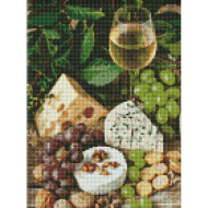 Алмазная мозаика"Белое вино с сыром" Идейка AMO7378 30х40 см