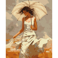Картина по номерам "Девушка с зонтиком" KHO8365 40х50см