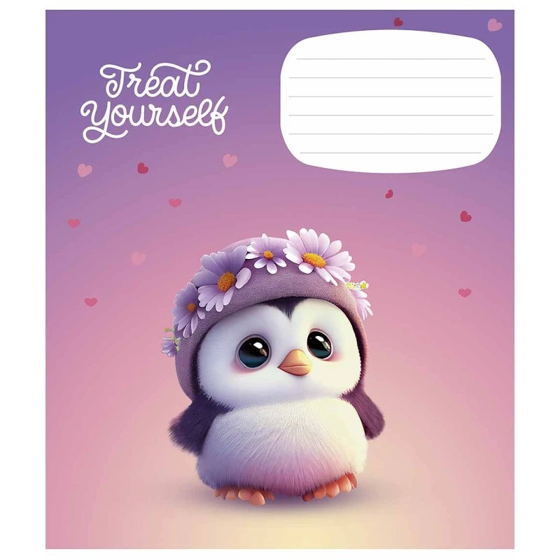 Тетрадь ученическая «Cute little animals» 012-3333C-4 в косую линию, 12 листов опт, дропшиппинг