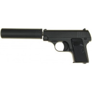 УЦЕНКА! Страйкбольный пистолет "COLT25" Galaxy G1A-UC металл с глушителем, черный