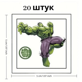 Набор временных татуировок "Супергерои мини" superheroes-20-01 размер 5х5 см
