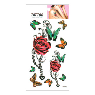 Временная татуировка "Розы - Бабочка Tattoo" 1020-HM1203