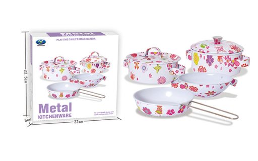 Детский набор посуды «Kitchenware» 620-B5(White) кастрюля, сковородка