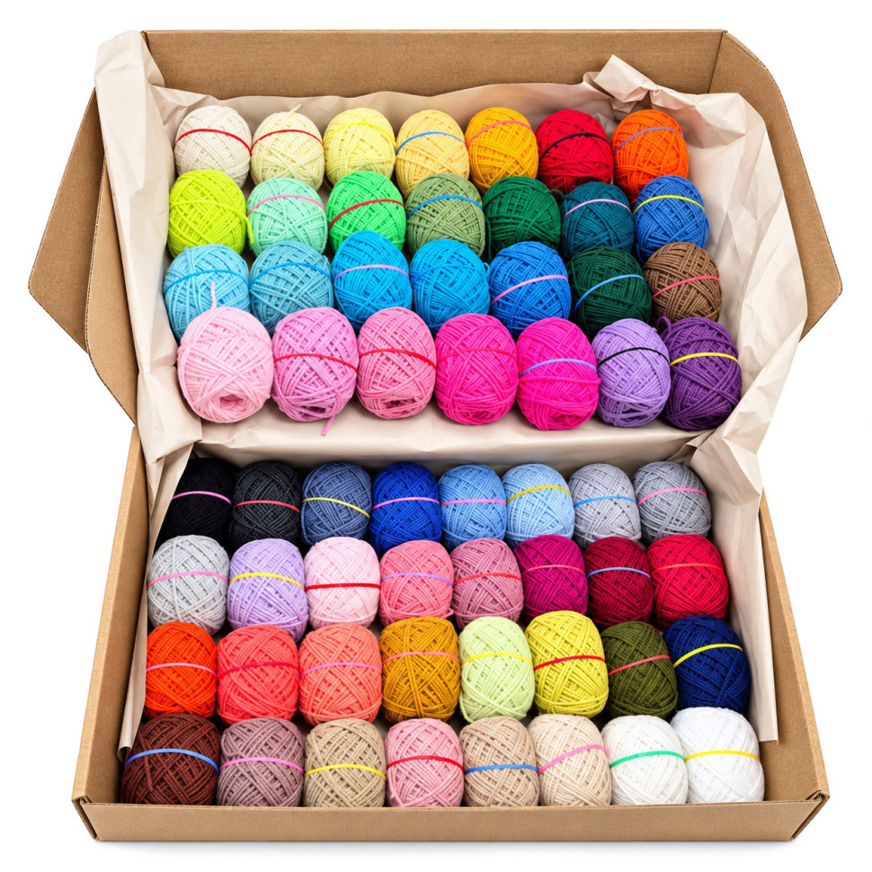 Большой набор для вязания игрушек Candy-yarn CY22_15573_10657, 60 цветов по 12 грамм опт, дропшиппинг