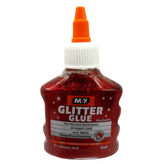Клей декоративный "Металлик Glitter" DSCN4619(Red) 100 мл