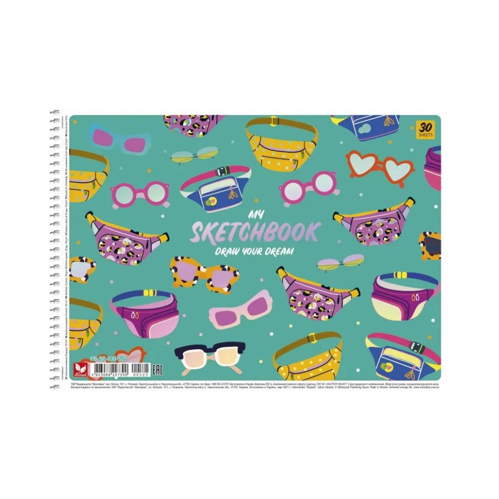 Альбом для малювання PB-SC-030-525-2 спіраль, 30 аркушів - гурт(опт), дропшиппінг 