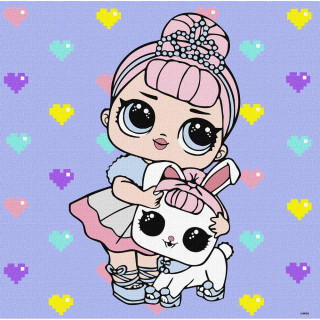 Картина по номерам "L.O.L. Surprise! TroopSurprise Crystal Queen With Crystal Bunny" KHO6289, 40х40 см 