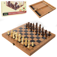 УЦЕНКА!!! Настольная игра Шахматы 822S-UC 3в1 нарды,шашки, деревянные