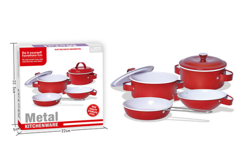 Детский набор посуды «Kitchenware» 620-B5(Red) кастрюля, сковородка