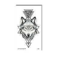Временная татуировка "Волк графический" L-69 черный