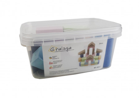 Деревянный конструктор Цветной городок №1 11241, 24 детали 