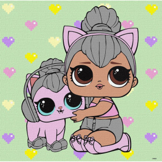 Картина по номерам "L.O.L. Surprise! TroopSurprise Kitty Queen With Kitty Kitty" KHO6290, 40х40 см 