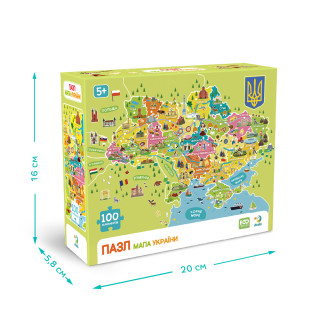 Пазлы классические "Карта Украины" 300706, 100 элементов
