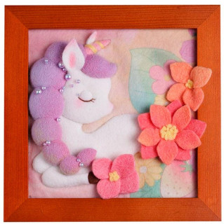 Набор для валяния иглой "Единорог" YG0252 рамка 18х18 см, дерево