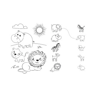 Детские пазлы SUPER МАХІ "Детки на сафари" Trefl 41009 24 элемента, с раскраской