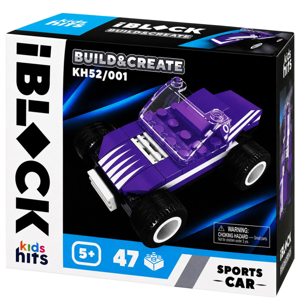Дитячий конструктор IBLOCK JUNIOR KH52/001(Violet) 47 деталей - гурт(опт), дропшиппінг