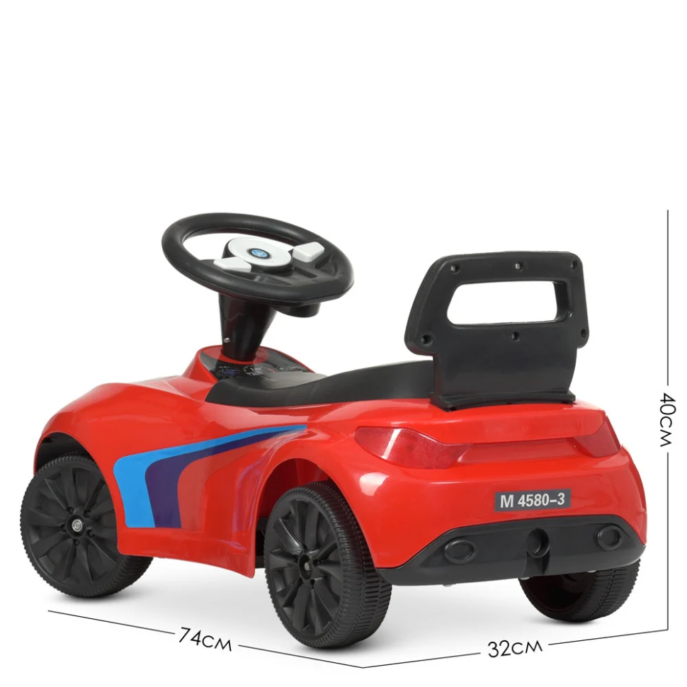 Каталка-толокар Bambi Racer M 4580-3 Червоний музичний - гурт(опт), дропшиппінг 