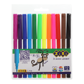 Фломастеры на водной основе, 12 цветов, KIDS Line ZB.2802