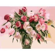 Картина по номерам. Букеты "Тюльпаны в вазе" KHO1072, 40х50 см