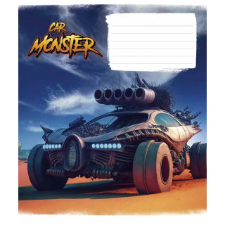 Тетрадь ученическая "Monster cars" 012-3243K-2 в клетку, 12 листов