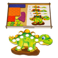 Деревянная мозаика "Динозаврик" Ubumblebees (ПСД193) PSD193, 8 карт с заданиями