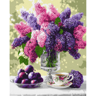 Картина по номерам "Натюрморт с сиренью" ©art_selena_ua KHO3388, 40х50 см