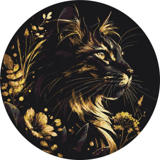 Картина по номерам "Черный кот" OR2042 диаметр 45 см