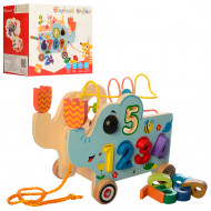 Детская развивающая игрушка на колесах MD 1256 деревянная