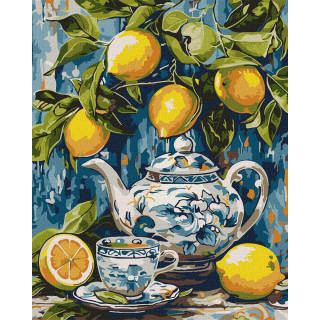 Картина по номерам "Лимоны и керамика" ©art_selena_ua KHO5753, 40х50 см  