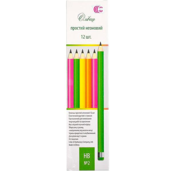 Набор карандашей CR255-12 неоновый 12 штук опт, дропшиппинг