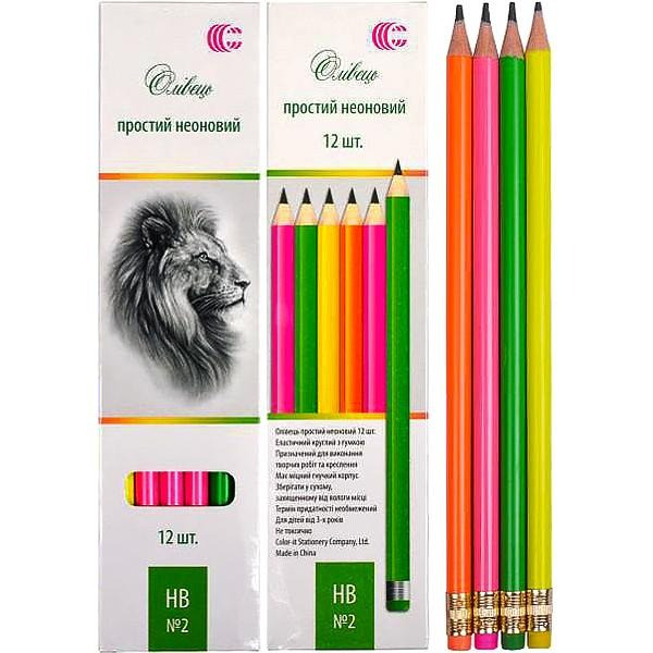 Набор карандашей CR255-12 неоновый 12 штук опт, дропшиппинг