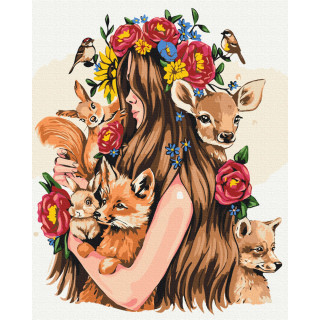 Картина по номерам "Берегиня зверей" © Alla Berezovska Brushme BS53746 40x50 см