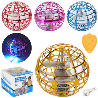 Запускалка 888-21 ИК управление, летающий шар(спиннер), 9,5 см, свет, USB зарядное