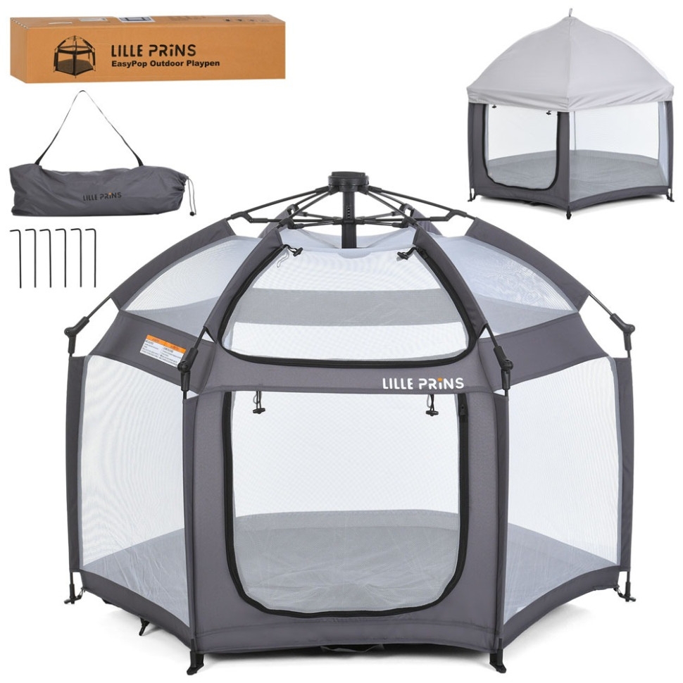 Дитяча платка манеж MR 1515 Platinum Grey 140х124х110 см - гурт(опт), дропшиппінг 
