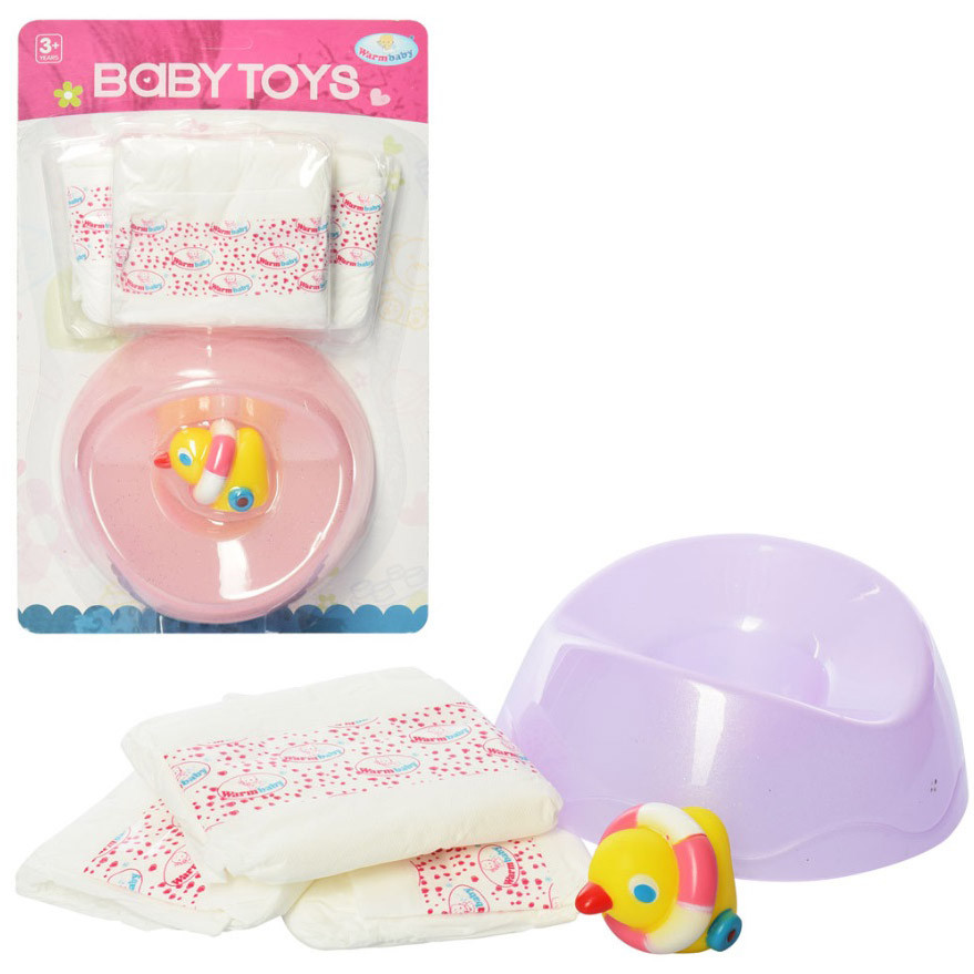 Аксесуари для пупса Warm Baby WZJ-PJ05 підгузки та горщик - гурт(опт), дропшиппінг 