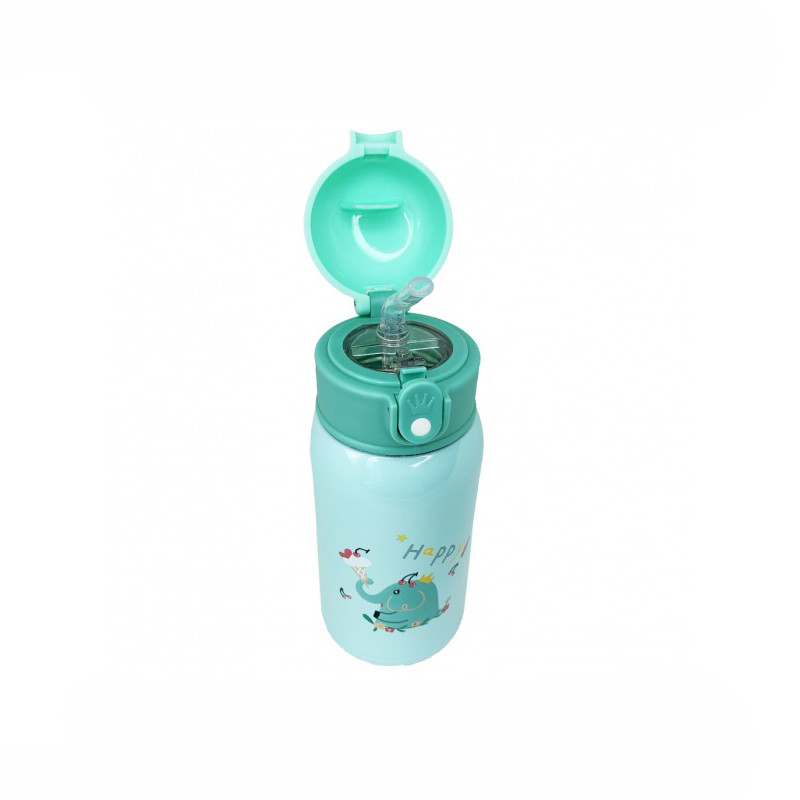 Термос-поильник с силиконовой трубочкой MGZ-0318(Turquoise) чашкой, в чехле с ремешком, 550 мл опт, дропшиппинг