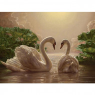 Картина по номерам "Пара лебедей"  KHO301, 40*50 см                                   