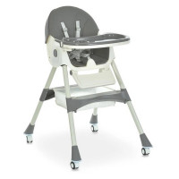 Стульчик для кормления M 6302 Gray складной, 5-ти точечные ремни