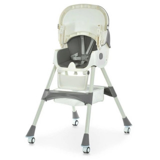 Стільчик для годування M 6302 Gray складний, 5-ти точкові ремені
