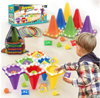 Игровой набор Конусы 3 в 1 2888-16B 6 конусов, 12 колец, 12 мешочков для метания