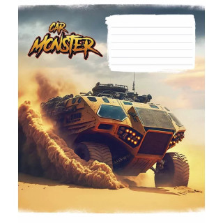 Тетрадь ученическая "Monster cars" 012-3243K-5 в клетку, 12 листов