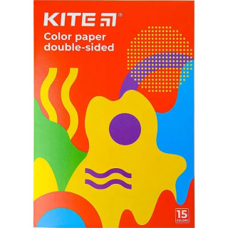 Набор цветной бумаги Kite K22-250-2 двухсторонняя, 15 листов, 15 цветов