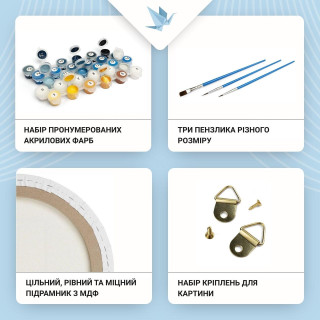 Картина по номерам "Голубые маки" OR2046 диаметр 40 см