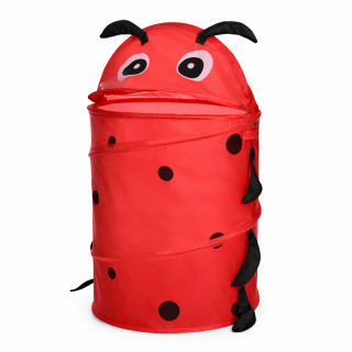 Корзина для игрушек "Гусеница красная" M 1039(Red) диаметр 37 см, высота 47/57 см, с крышкой