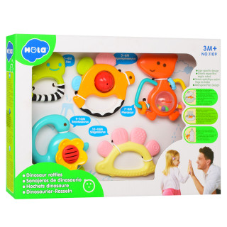 Набор погремушек 1109H  5 шт, от 8 см с прорезывателем