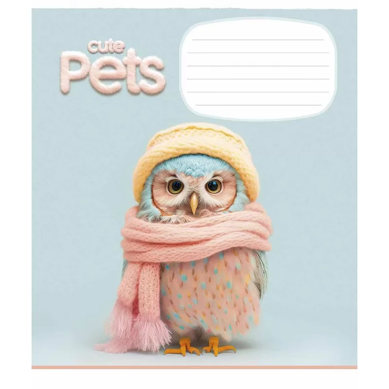 Зошит учнівський Cute pets 018-3253K-3 в клітинку на 18 аркушів - гурт(опт), дропшиппінг 