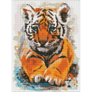 Алмазная мозаика "Маленький тигрёнок" AMO7483 30х40 см Идейка