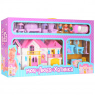Іграшковий будиночок для ляльок WD-922 з меблями і машинкою 