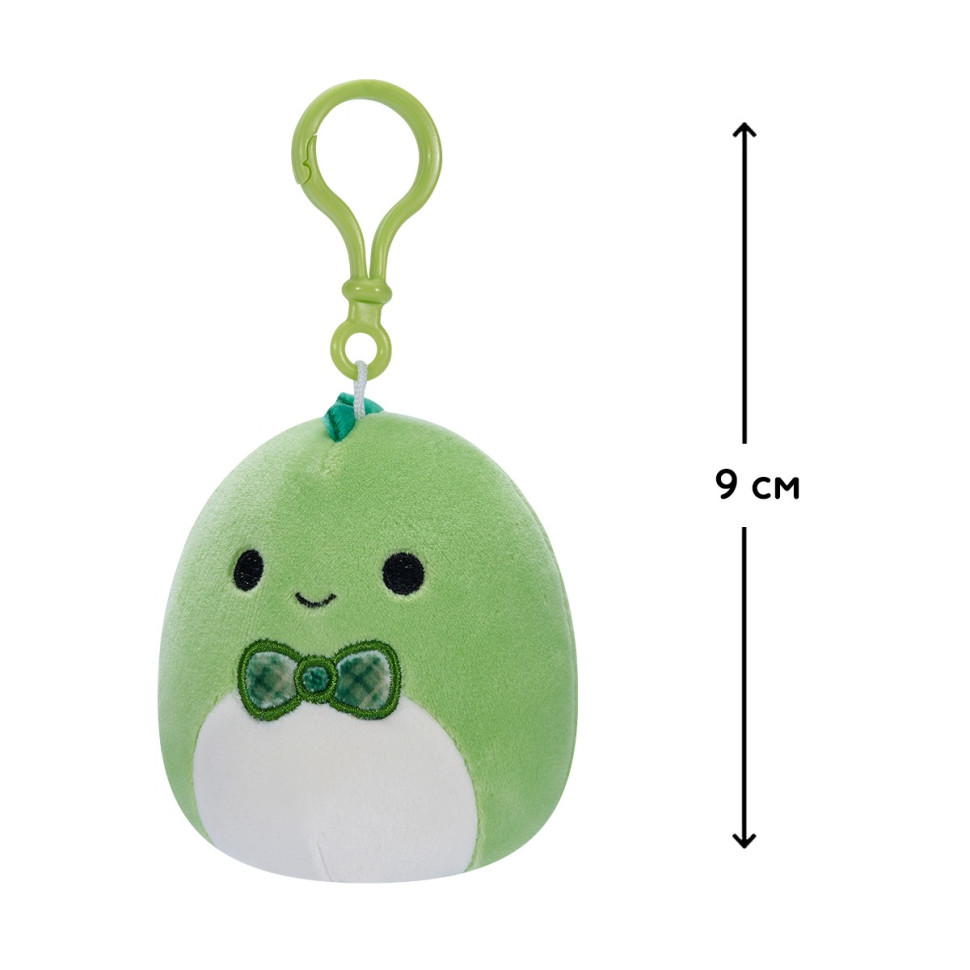 Мягкая игрушка Дино Денни Squishmallows SQCP00151 на клипсе 9 см опт, дропшиппинг