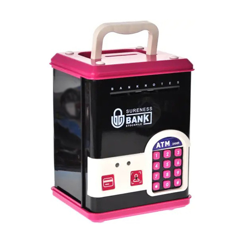 Дитяча скарбничка-сейф WF-3015H(Pink) музика, світло, пароль, імітація відбитка - гурт(опт), дропшиппінг